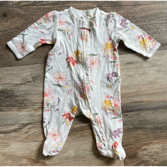 Carter's Floral & Hearts Sleepers Footies Pajamas  2-Way Zipper 3M Lot of 3 NWOT - Picture 3 of 14